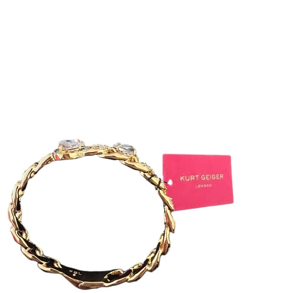 KURT GEIGER LONDON NWT gorgeous Rainbow Heart Hinged Bypass Bracelet - Picture 10 of 11